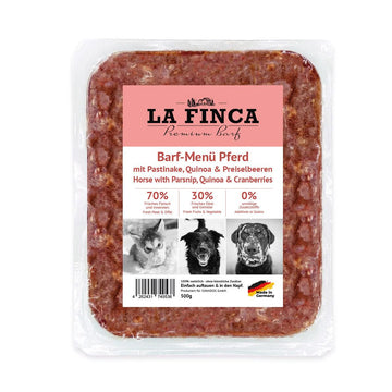 Menu BARF Cheval avec panais, quinoa et canneberges